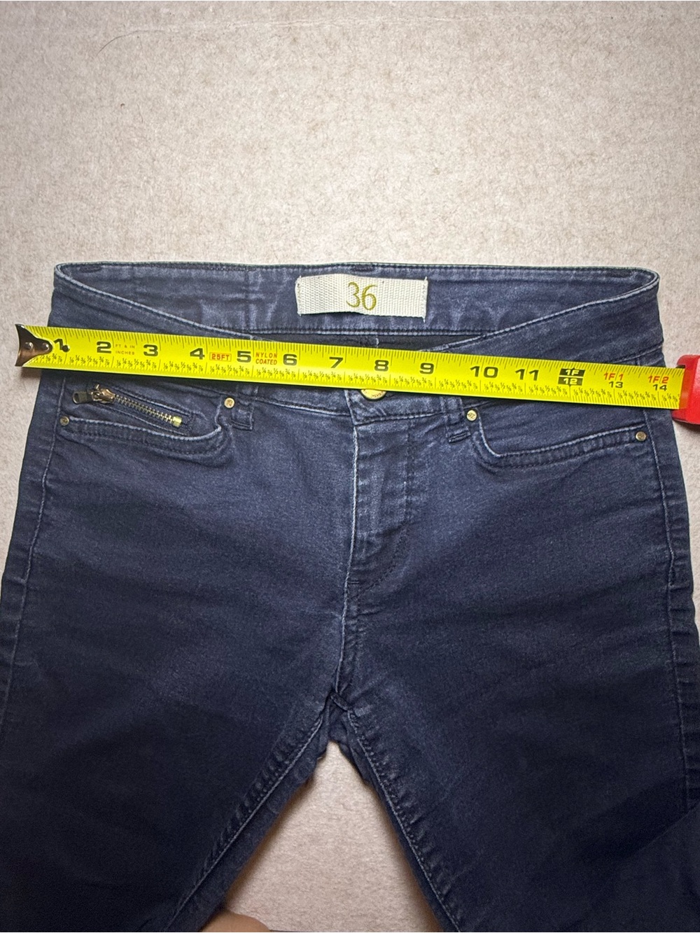 Zara Vintage Rare Basic Deluxe Denim Department Blue Dark Wash Jeans Size US 4 - Picture 6 of 11
